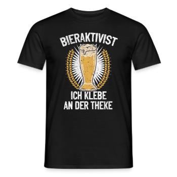 Bieraktivist ich klebe an der Theke – Partyspaß - Männer T-Shirt - Schwarz - Vorne - AI Model Male 178 light (178cm)