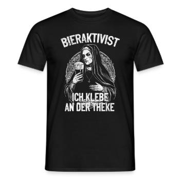 Bieraktivist ich klebe an der Theke – Partyspaß - Männer T-Shirt - Schwarz - Vorne - AI Model Male 178 light (178cm)