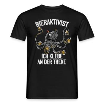 Bieraktivist ich klebe an der Theke – Partyspaß - Männer T-Shirt - Schwarz - Vorne - AI Model Male 178 light (178cm)