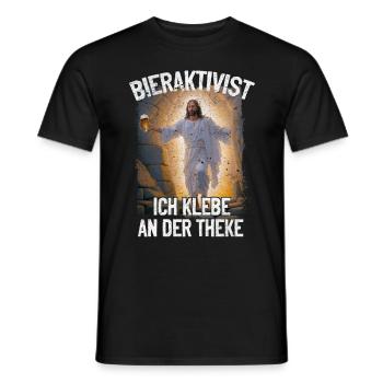 Bieraktivist ich klebe an der Theke – Partyspaß - Männer T-Shirt - Schwarz - Vorne - AI Model Male 178 light (178cm)