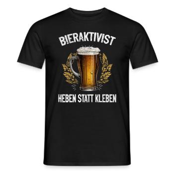 Bieraktivist Heben statt Kleben – Partyspaß - Männer T-Shirt - Schwarz - Vorne - AI Model Male 178 light (178cm)