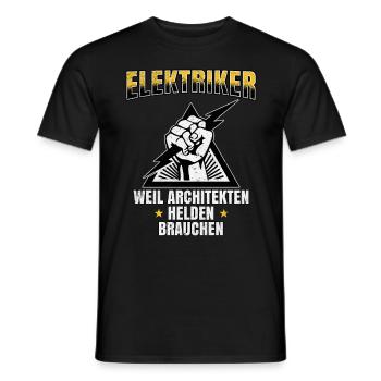 Elektriker Helden der Architekten Stolz und Humor - Männer T-Shirt - Schwarz - Vorne - AI Model Male 178 light (178cm)