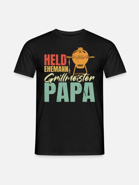 Hero, husband, grill master, dad - Men's T-Shirt - black