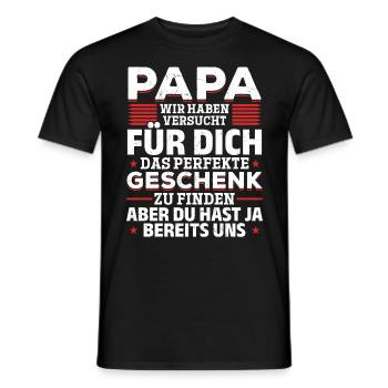 Papa, tu nous as déjà le cadeau parfait - T-shirt homme - noir - Devant - AI Model Male 178 light (178cm)