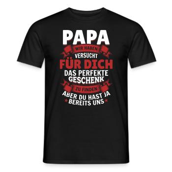 Papa, tu nous as déjà le cadeau parfait - T-shirt homme - noir - Devant - AI Model Male 178 light (178cm)