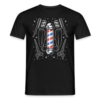 Chemise de coiffeur L’élégance à chaque coupe - T-shirt homme - noir - Devant - AI Model Male 178 light (178cm)