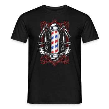 Chemise de coiffeur L’élégance à chaque coupe - T-shirt homme - noir - Devant - AI Model Male 178 light (178cm)