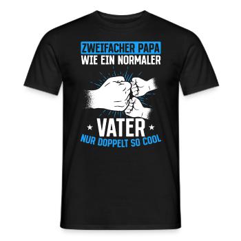 Comme un papa normal, seulement deux fois plus cool - T-shirt homme - noir - Devant - AI Model Male 178 light (178cm)