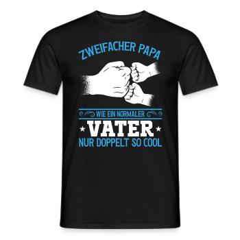 Wie ein normaler Vater, nur doppelt so cool - Männer T-Shirt - Schwarz - Vorne - AI Model Male 178 light (178cm)