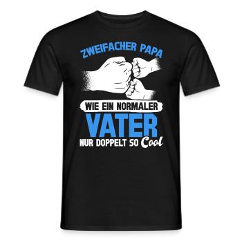 Wie ein normaler Vater, nur doppelt so cool - Männer T-Shirt - Schwarz - Vorne - AI Model Male 178 light (178cm)