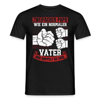 Comme un papa normal, seulement deux fois plus cool - T-shirt homme - noir - Devant - AI Model Male 178 light (178cm)