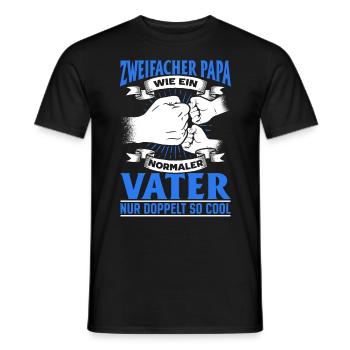 Wie ein normaler Vater, nur doppelt so cool - Männer T-Shirt - Schwarz - Vorne - AI Model Male 178 light (178cm)