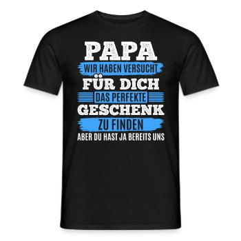Papa, tu nous as déjà le cadeau parfait - T-shirt homme - noir - Devant - AI Model Male 178 light (178cm)