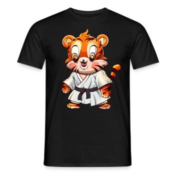 Judo Tigre - T-shirt homme - noir - Devant - AI Model Male 178 light (178cm)