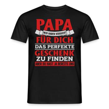 Papa, tu nous as déjà le cadeau parfait - T-shirt homme - noir - Devant - AI Model Male 178 light (178cm)