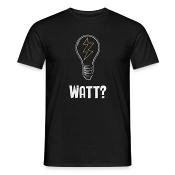 Elektriker: WATT? Humor und Handwerk vereint - Männer T-Shirt - Schwarz - Vorne - AI Model Male 178 light (178cm)