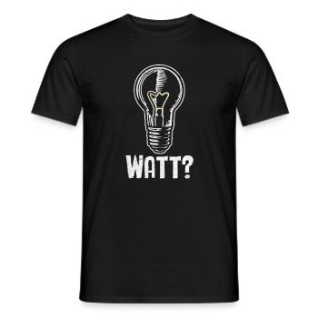Elektriker: WATT? Humor und Handwerk vereint - Männer T-Shirt - Schwarz - Vorne - AI Model Male 178 light (178cm)