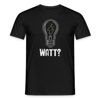 Elektriker: WATT? Humor und Handwerk vereint - Männer T-Shirt - Schwarz - Vorne - AI Model Male 178 light (178cm)
