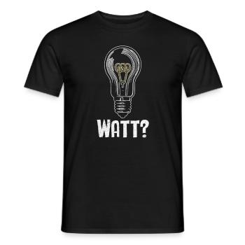Elektriker: WATT? Humor und Handwerk vereint - Männer T-Shirt - Schwarz - Vorne - AI Model Male 178 light (178cm)