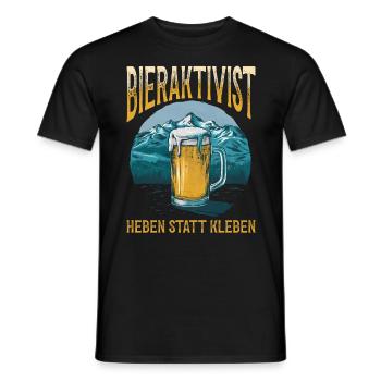 Bieraktivist Heben statt Kleben – Partyspaß - Männer T-Shirt - Schwarz - Vorne - AI Model Male 178 light (178cm)