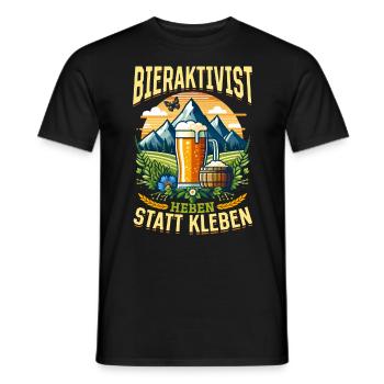Bieraktivist Heben statt Kleben – Partyspaß - Männer T-Shirt - Schwarz - Vorne - AI Model Male 178 light (178cm)