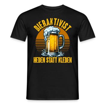 Bieraktivist Heben statt Kleben – Partyspaß - Männer T-Shirt - Schwarz - Vorne - AI Model Male 178 light (178cm)