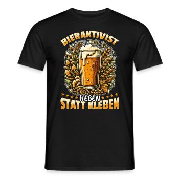 Activiste de la bière Soulever au lieu de coller – plaisir de la fête - T-shirt homme - noir - Devant - AI Model Male 178 light (178cm)