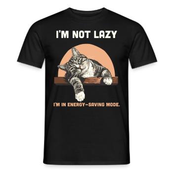 Lazy Humor Energy Saving Mode Funny Quote - Men's T-Shirt - black - Front - AI Model Male 178 light (178cm)