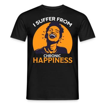 Ich leide unter chronischem Glück Lustige Frau Lachen - Männer T-Shirt - Schwarz - Vorne - AI Model Male 178 light (178cm)