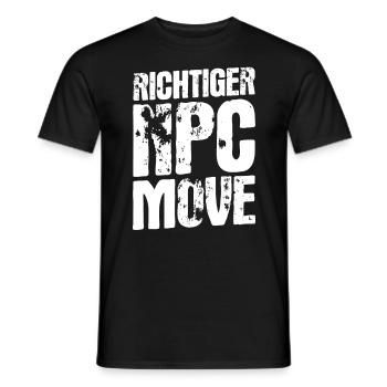 Mouvement de PNJ approprié – Humour et style du joueur - T-shirt homme - noir - Devant - AI Model Male 178 light (178cm)