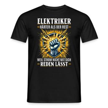 Elektriker: Härter als der Rest Stärke und Stolz - Männer T-Shirt - Schwarz - Vorne - AI Model Male 178 light (178cm)