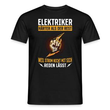 Elektriker: Härter als der Rest Stärke und Stolz - Männer T-Shirt - Schwarz - Vorne - AI Model Male 178 light (178cm)