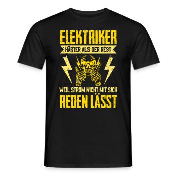 Elektriker: Härter als der Rest Stärke und Stolz - Männer T-Shirt - Schwarz - Vorne - AI Model Male 178 light (178cm)