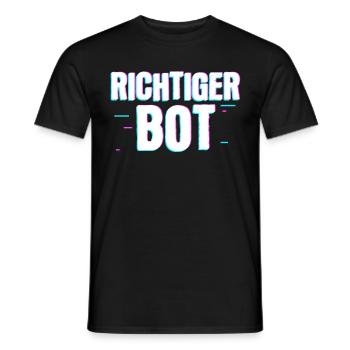 Richtig bot – Humour et style gamer - T-shirt homme - noir - Devant - AI Model Male 178 light (178cm)