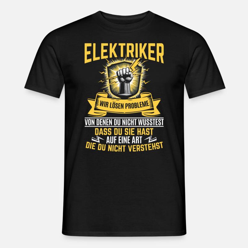 Electricians We solve problems – pride and humor - Men’s T-shirt - black