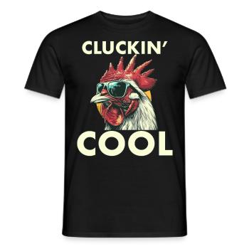 Gackerndes Cooles Weißes Huhn Im Sonnenbrillen-Ei - Männer T-Shirt - Schwarz - Vorne - AI Model Male 178 light (178cm)