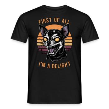First Of All I'm A Delight Fierce Chihuahua Humor - Men's T-Shirt - black - Front - AI Model Male 178 light (178cm)