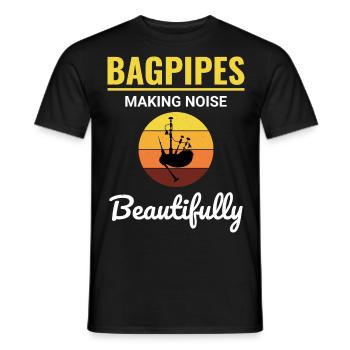 Instrument de joueur de cornemuse Musique écossaise - T-shirt homme - noir - Devant - AI Model Male 178 light (178cm)