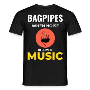 Instrument de joueur de cornemuse Musique écossaise - T-shirt homme - noir - Devant - AI Model Male 178 light (178cm)