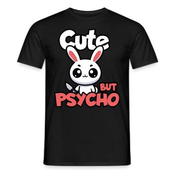 Niedliches, aber psycho-Kaninchen Entzückendes Kawaii-Tier - Männer T-Shirt - Schwarz - Vorne - AI Model Male 178 light (178cm)