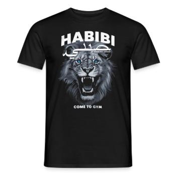 Habibi Lion - Motivation pour la salle de sport - T-shirt homme - noir - Devant - AI Model Male 178 light (178cm)