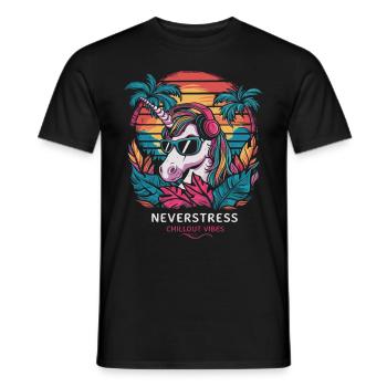 Design Chillout Vibes : décontracté et élégant - T-shirt homme - noir - Devant - AI Model Male 178 light (178cm)