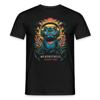 Design Chillout Vibes : décontracté et élégant - T-shirt homme - noir - Devant - AI Model Male 178 light (178cm)