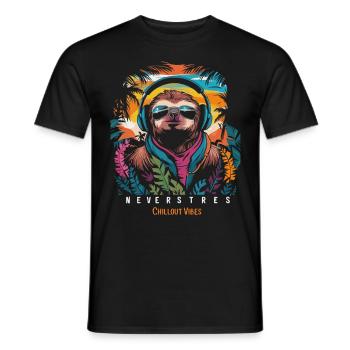 Chillout Vibes Design: Relaxed and Stylish - Men's T-Shirt - black - Front - AI Model Male 178 light (178cm)