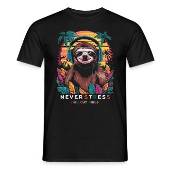 Chillout Vibes Design: Relaxed and Stylish - Men's T-Shirt - black - Front - AI Model Male 178 light (178cm)