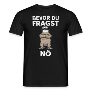 Humorous - Before you ask, nope - Cool and cheeky - Men's T-Shirt - black - Front - AI Model Male 178 light (178cm)