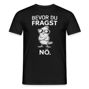 Humorous - Before you ask, nope - Cool and cheeky - Men's T-Shirt - black - Front - AI Model Male 178 light (178cm)