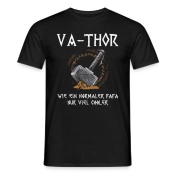 VA-THOR Für den coolsten Papa Episch und Humorvoll - Männer T-Shirt - Schwarz - Vorne - AI Model Male 178 light (178cm)