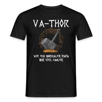 VA-THOR Für den coolsten Papa Episch und Humorvoll - Männer T-Shirt - Schwarz - Vorne - AI Model Male 178 light (178cm)
