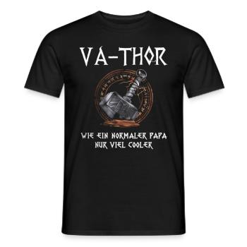 VA-THOR Für den coolsten Papa Episch und Humorvoll - Männer T-Shirt - Schwarz - Vorne - AI Model Male 178 light (178cm)